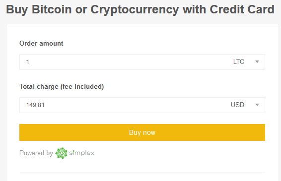 Buy Litecoin with creditcard